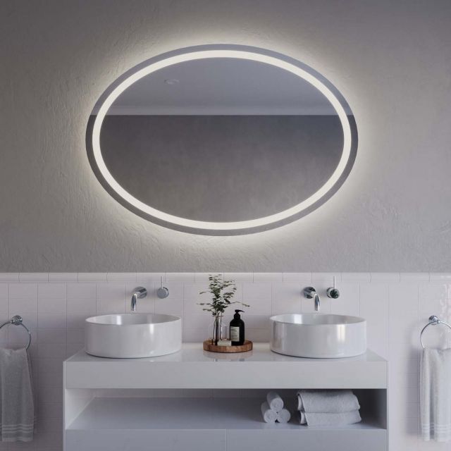 Miroir ovale avec éclairage LED A33