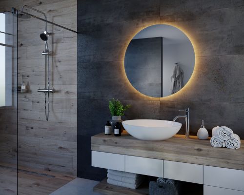 Miroir de salle de bains intelligent avec éclairage chaud C3