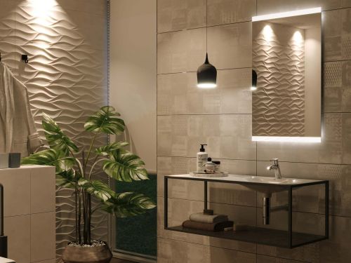 Miroir de salle de bains chauffant et lumineux M13