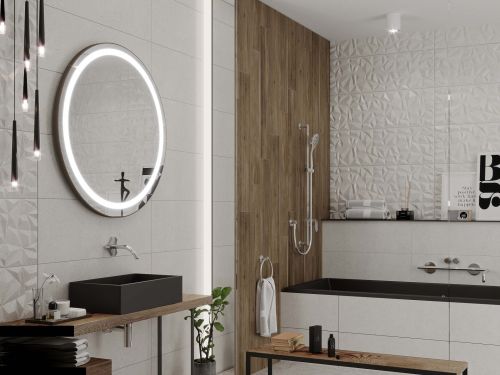 Miroir de salle de bains rond design C4 premium 