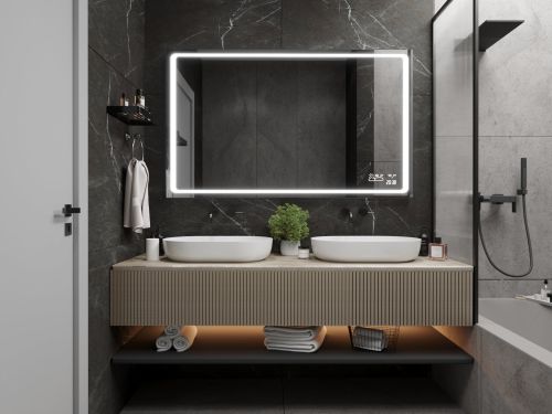 Miroir de salle de bains avec étagère M6 premium