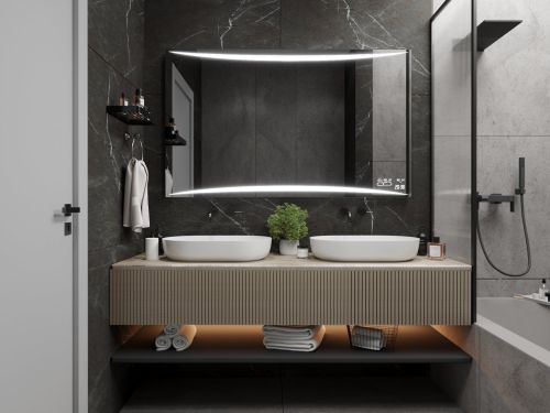 Miroir de salle de bains intelligent avec étagère M16 premium