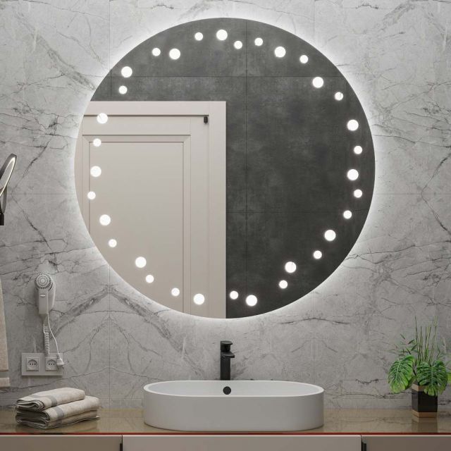Miroir rond avec éclairage LED C10