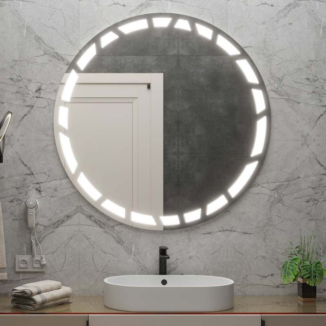 Miroir rond avec éclairage LED C8 premium