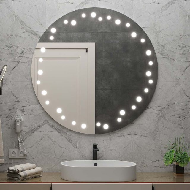 Miroir rond avec éclairage LED C10 premium