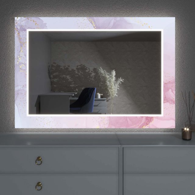 Miroir LED avec décor D8