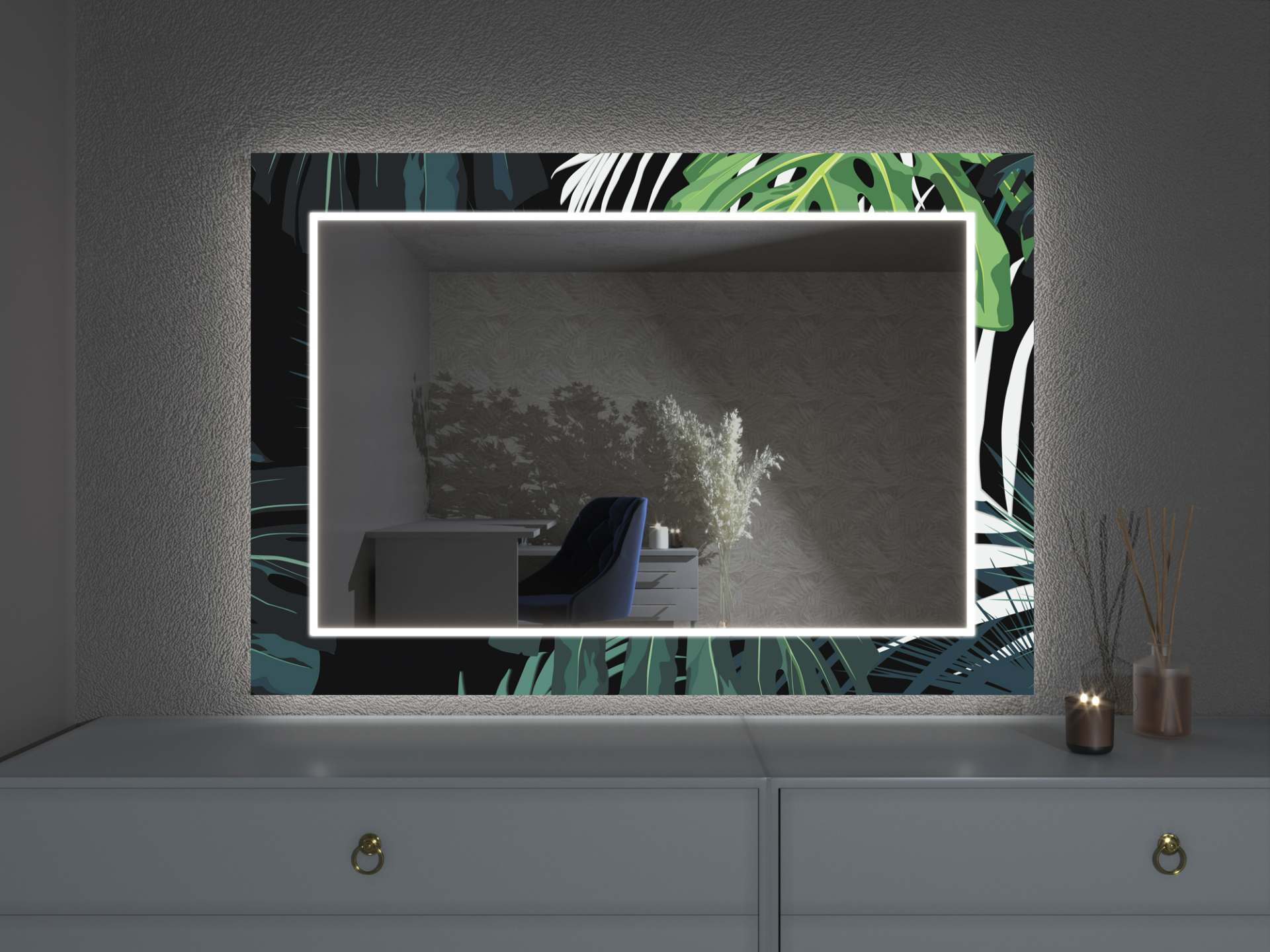 Miroir LED avec décor D17